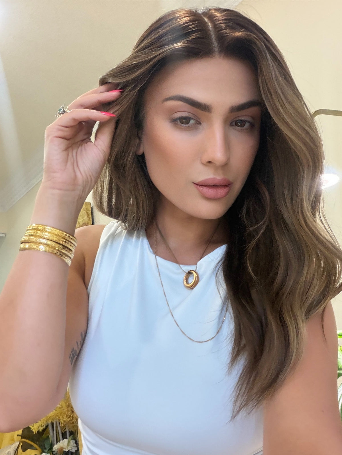 READY TO SHIP / brunette sun-kissed dimensional 20” Small Cap