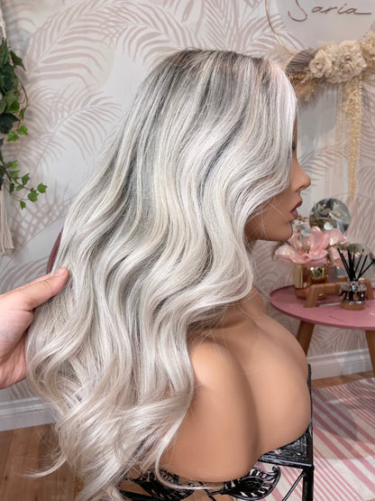 Icy Platinum Blonde HD 100% human hair luxury wig