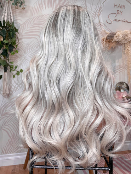 Icy Platinum Blonde HD 100% human hair luxury wig